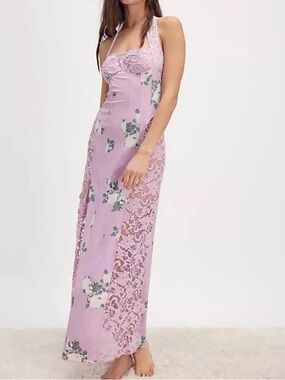 Free People Intimately Love You Most Printed Maxi Slip NWT